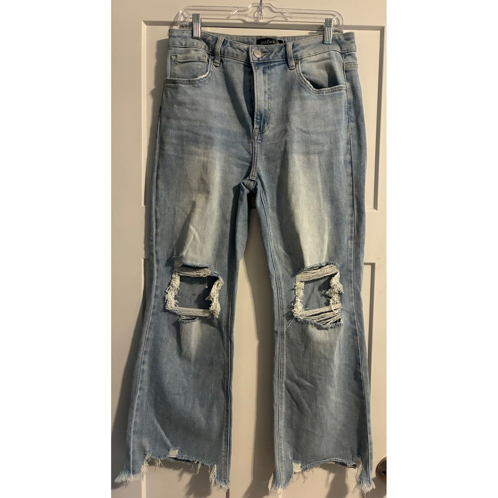 Wild Oak Boutique x Risen Jeans Light Wash Distressed Wide Leg Flare Jeans 11/30